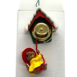Hallmark 2002 Calling All Firefighters Squirrel Fireman Bell Ornament Vintage